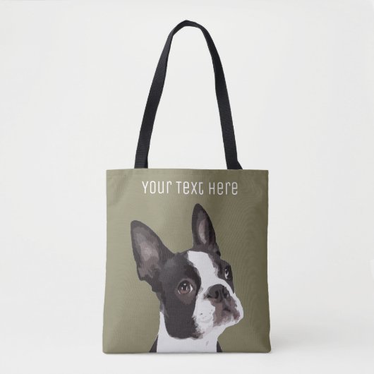 Custom Boston Terrier Canvas tas (Voorkant)