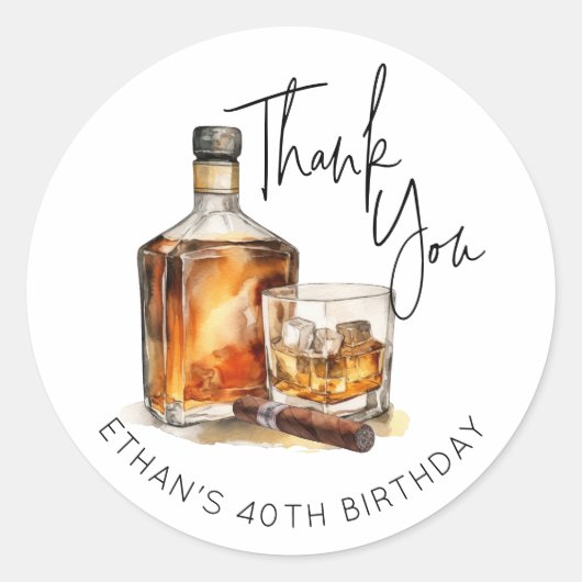 Custom Bourbon dank u Stickers whiskey labels (Voorkant)