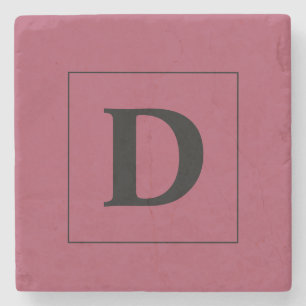 Custom Bourgogne met gouden familie Initiaal Stenen Onderzetter