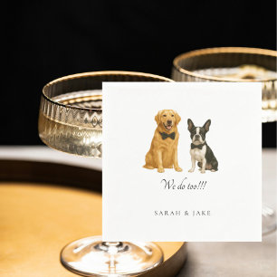 Custom Bow Stropdas 2 Huisdier bruiloft servetten