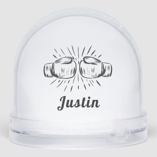 Custom Boxing Gloves Snow Globe Gift (Arrière)