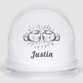 Custom Boxing Gloves Snow Globe Gift Sneeuwbol (Voorkant)