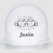 Custom Boxing Gloves Snow Globe Gift Sneeuwbol (Achterkant)