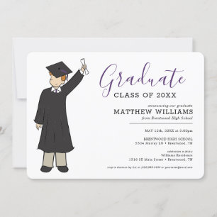 Custom Boy Avatar   Afstuderen van de middelbare s Kaart