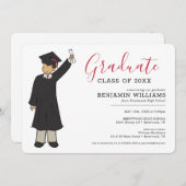 Custom Boy Avatar | Afstuderen van de middelbare s Kaart (Voorkant / Achterkant)