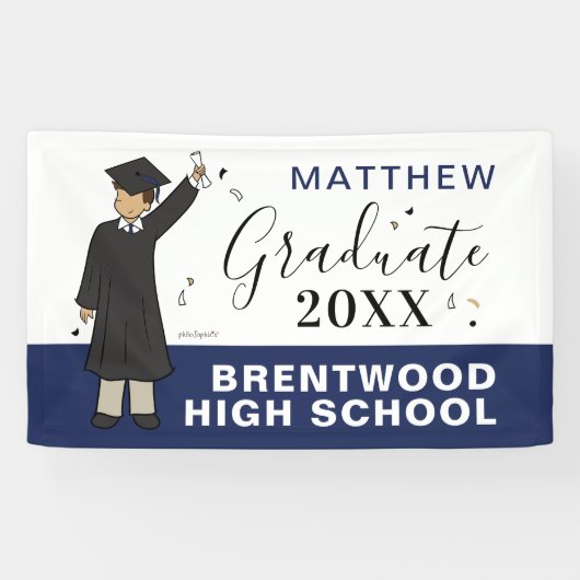 Custom Boy Avatar | Banner voor Afstuderen op de m (Horizontaal)