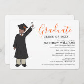 Custom Boy Avatar | Middelbaar Afstuderen Kaart (Voorkant / Achterkant)