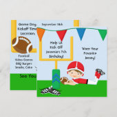 Custom Boy in RedFootball Anniversaire Invitation (Devant / Derrière)