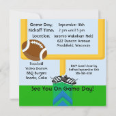 Custom Boy in RedFootball Anniversaire Invitation (Dos)