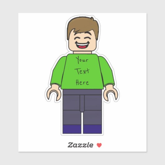 Custom Boy Minifig Sticker (Vel)