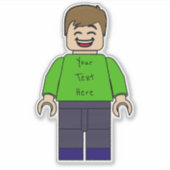 Custom Boy Minifig Sticker (Voorkant)