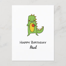 Custom Boys Dinosaurus Happy Birthday Party Briefkaart