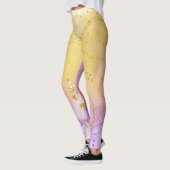 Custom Branded Abstract Gouden Paarse Chique Leggi Leggings (Links)