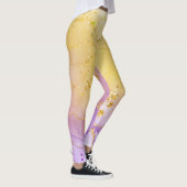 Custom Branded Abstract Gouden Paarse Chique Leggi Leggings (Rechts)