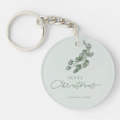 Custom Branded Bedrijfsnaam Merry Christmas Sleutelhanger (Voorkant)