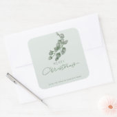 Custom Branded Bedrijfsnaam Merry Christmas Vierkante Sticker (Envelop)