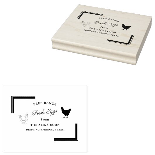 Custom Branded Boerderij Verse Eieren | Eikarton Rubberstempel (Gestempeld)