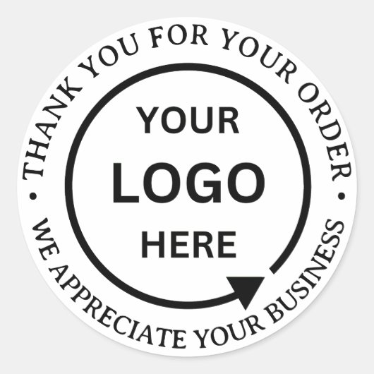 Custom Branded Business Company Logo Dank u Ronde Sticker (Voorkant)