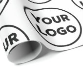 Custom Branded Business Company Logo Pattern Cadeaupapier (Rol Hoek)
