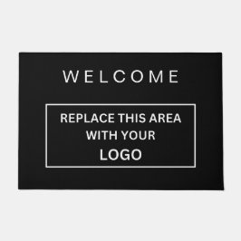 Custom Branded Business Logo Company Zwart-wit Deurmat