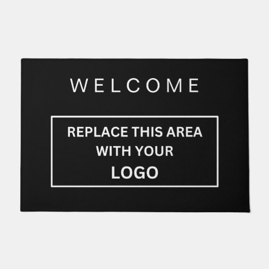 Custom Branded Business Logo Company Zwart-wit Deurmat (Voorkant)