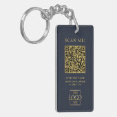 Custom Branded Business Logo QR Code Modern Keycha Sleutelhanger (Voorkant Links)