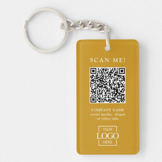 Custom Branded Business Logo QR Code Modern Sleutelhanger (Voorkant)