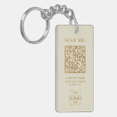 Custom Branded Business Logo QR Code Modern Sleutelhanger (Voorkant Links)
