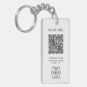 Custom Branded Business Logo QR Code Modern Sleutelhanger (Voorkant Links)