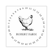 Custom Branded Chicken Boerderij Naam | Eikarton Rubberstempel (Afrduk)