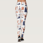 Custom Branded Christmas in Roze Rood Blauw Leggin Leggings (Achterkant)