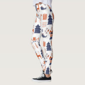 Custom Branded Christmas in Roze Rood Blauw Leggin Leggings (Links)
