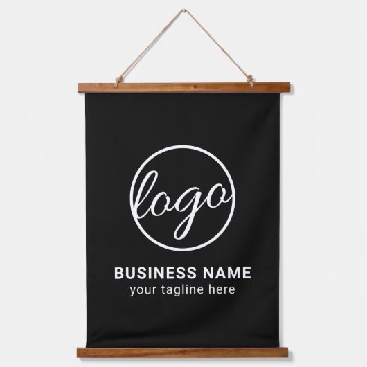 Custom Branded Company Logo Black Business Hangend Wandkleed (Voorkant)