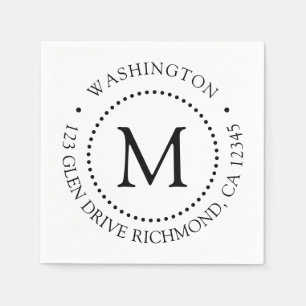 Custom Branded Dot Lijst Monogram servetten