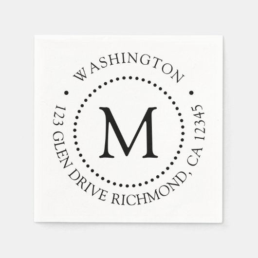 Custom Branded Dot Lijst Monogram servetten (Voorkant)