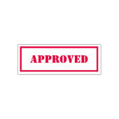Custom Branded Eenvoudige Rand Vet Rood Goedgekeur Zelfinktende Stempel (Design)
