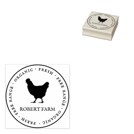 Custom Branded Familie Boerderij Kip Ei Karton Rubberstempel (Gestempeld)