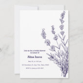 Custom Branded Franse lavendel bloemen uitnodiging (Voorkant)
