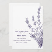 Custom Branded Franse lavendel bloemen uitnodiging (Voorkant / Achterkant)