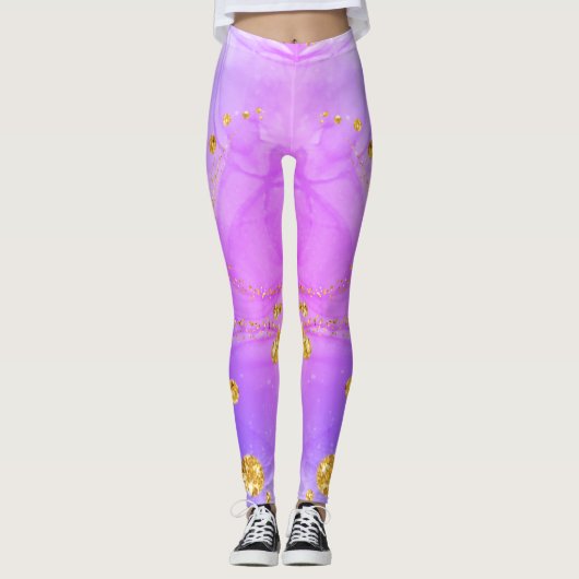 Custom Branded Funny Space pizza cat leggings (Voorkant)