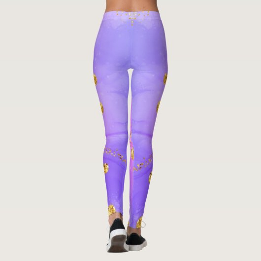 Custom Branded Funny Space pizza leggings de chat (Dos)