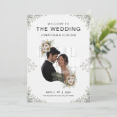 Custom Branded Grey Moderne Bruiloft Uitnodiging (Staand voorkant)