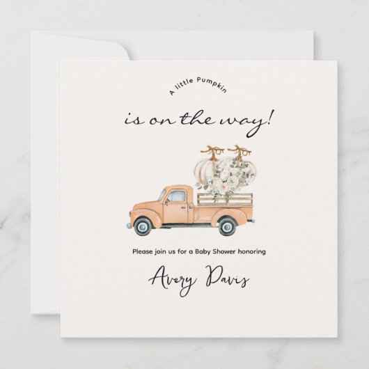 Custom Branded Herfst Pumpkin Baby shower (Voorkant)