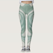Custom Branded Kleurrijke Abstracte Paarse Schatti Leggings (Voorkant)