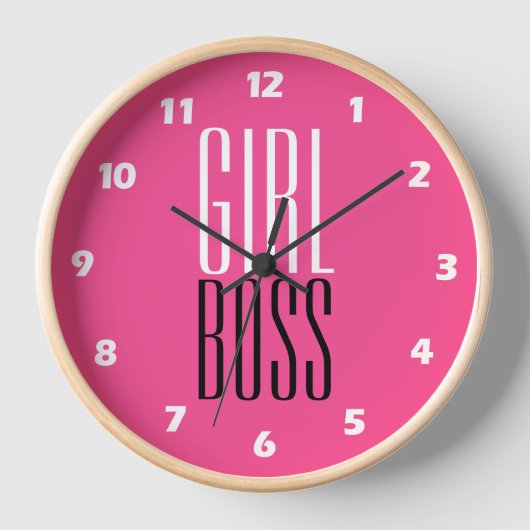 Custom Branded Meisje Boss Wit Zwart Heet Roze 10" (Voorkant)