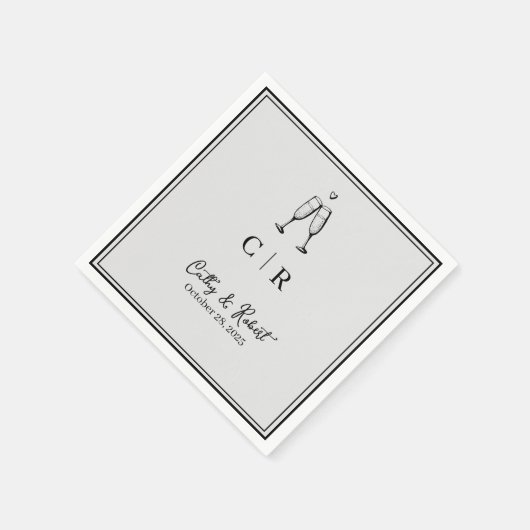 Custom Branded Minimal en Chic | bruiloftsservette Servet (Hoek)
