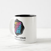 Custom Branded Mokken: Verhoog het Afbeelding van  Tweekleurige Koffiemok (Voorkant links)