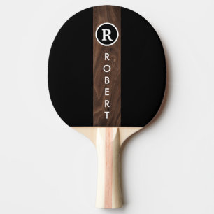 Custom Branded Monogrammed hout kleur streep Zwart Tafeltennisbatje