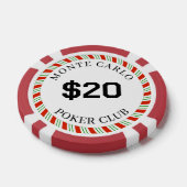 Custom Branded Monte Carlo Glad $20 14 Gram Poker Chips (Enkel)