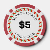 Custom Branded Monte Carlo Glad $5 14 Gram Poker Chips (Achterkant)